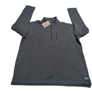 NWT Eddie Bauer Men's Pullover Size XL Gray 1/4‎ Zip Pocket Sweater Fleece